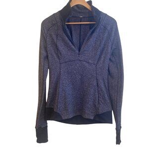 Lululemon Runderful Pullover 1/2 Zip Jacket Heathered Gray Black Women’s Medium